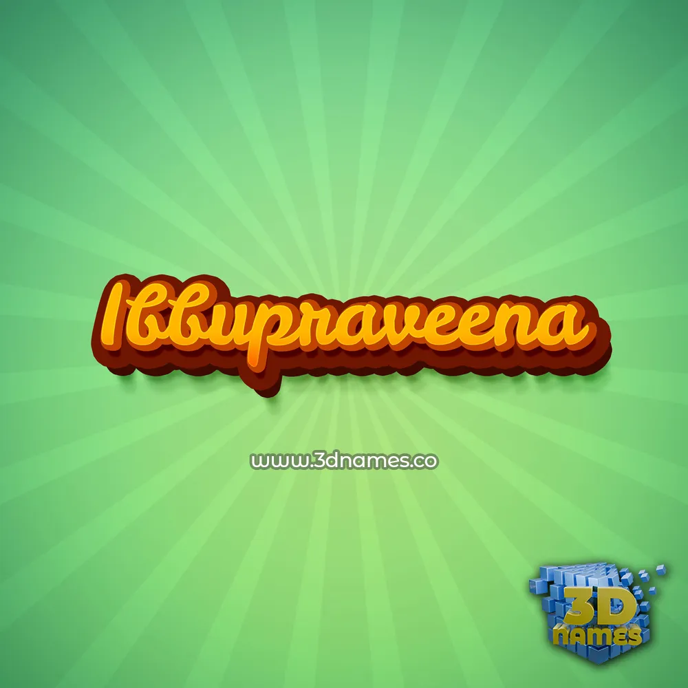 ibbupraveena in Green Rays style - 3D name wallpaper