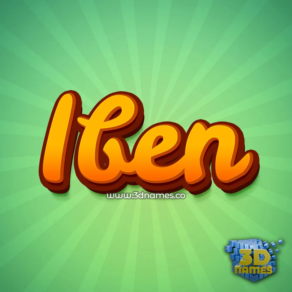 iben in Green Rays style - 3D name wallpaper