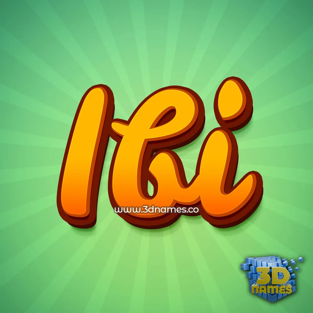 ibi in Green Rays style - 3D name wallpaper