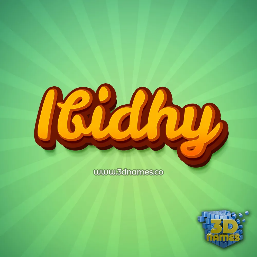 ibidhy in Green Rays style - 3D name wallpaper