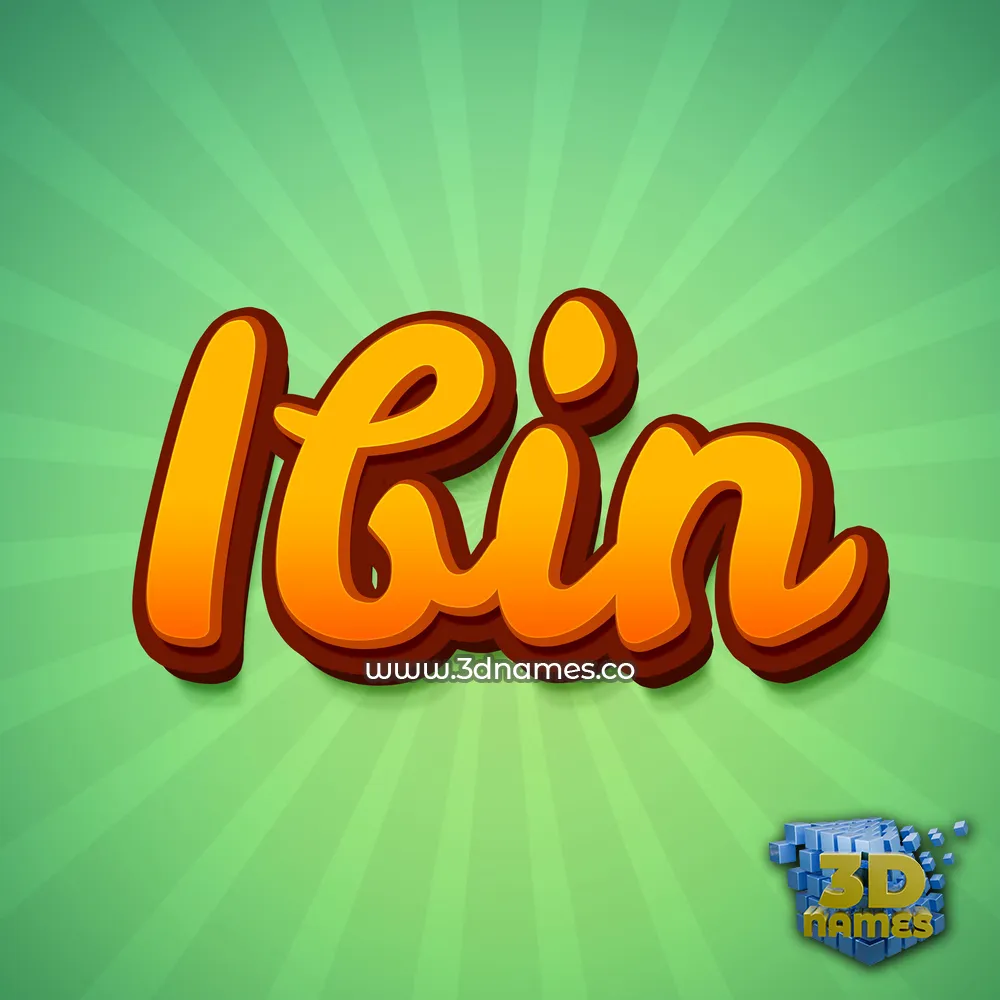 ibin in Green Rays style - 3D name wallpaper
