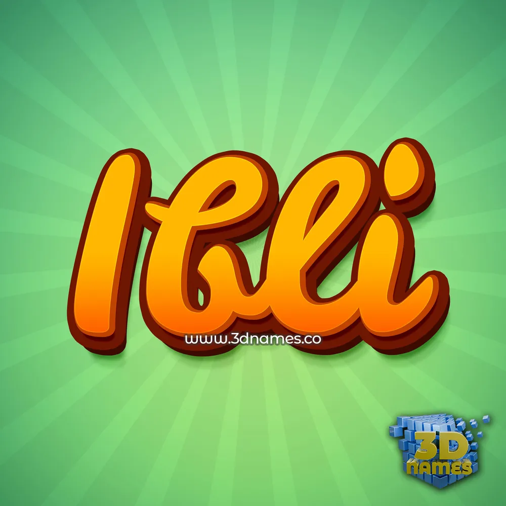 ibli in Green Rays style - 3D name wallpaper