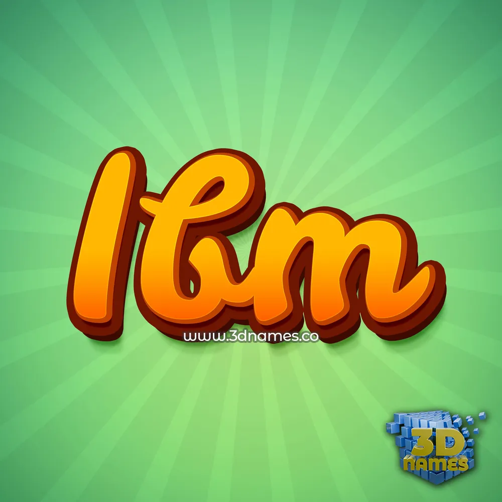 ibm in Green Rays style - 3D name wallpaper