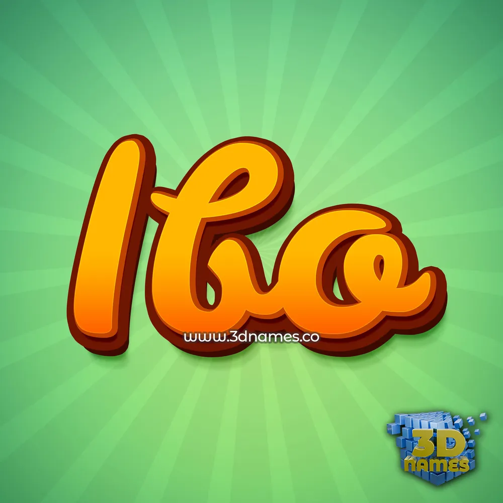 ibo in Green Rays style - 3D name wallpaper