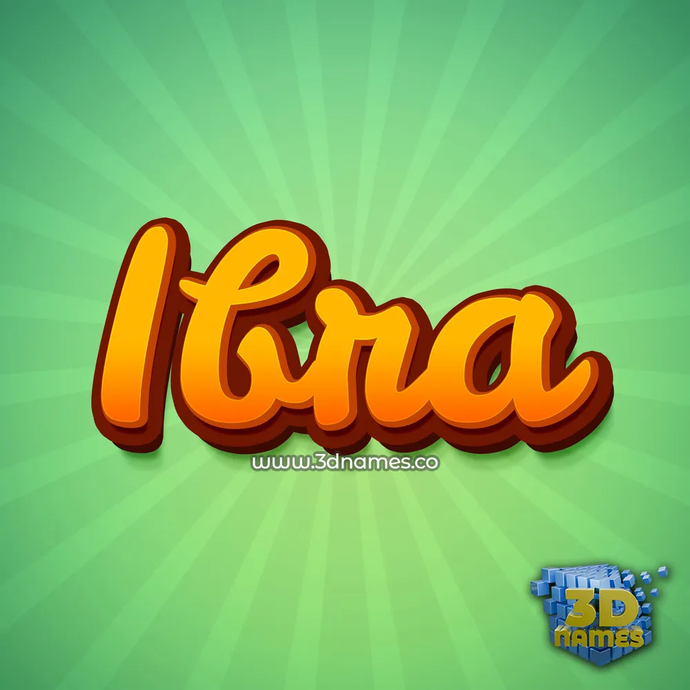 ibra in Green Rays style - 3D name wallpaper