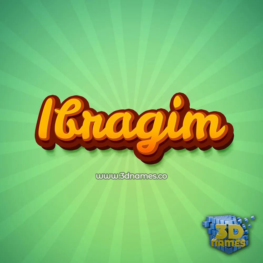 ibragim in Green Rays style - 3D name wallpaper