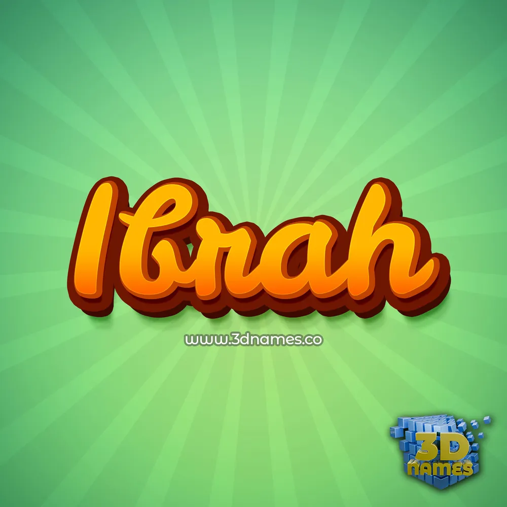 ibrah in Green Rays style - 3D name wallpaper