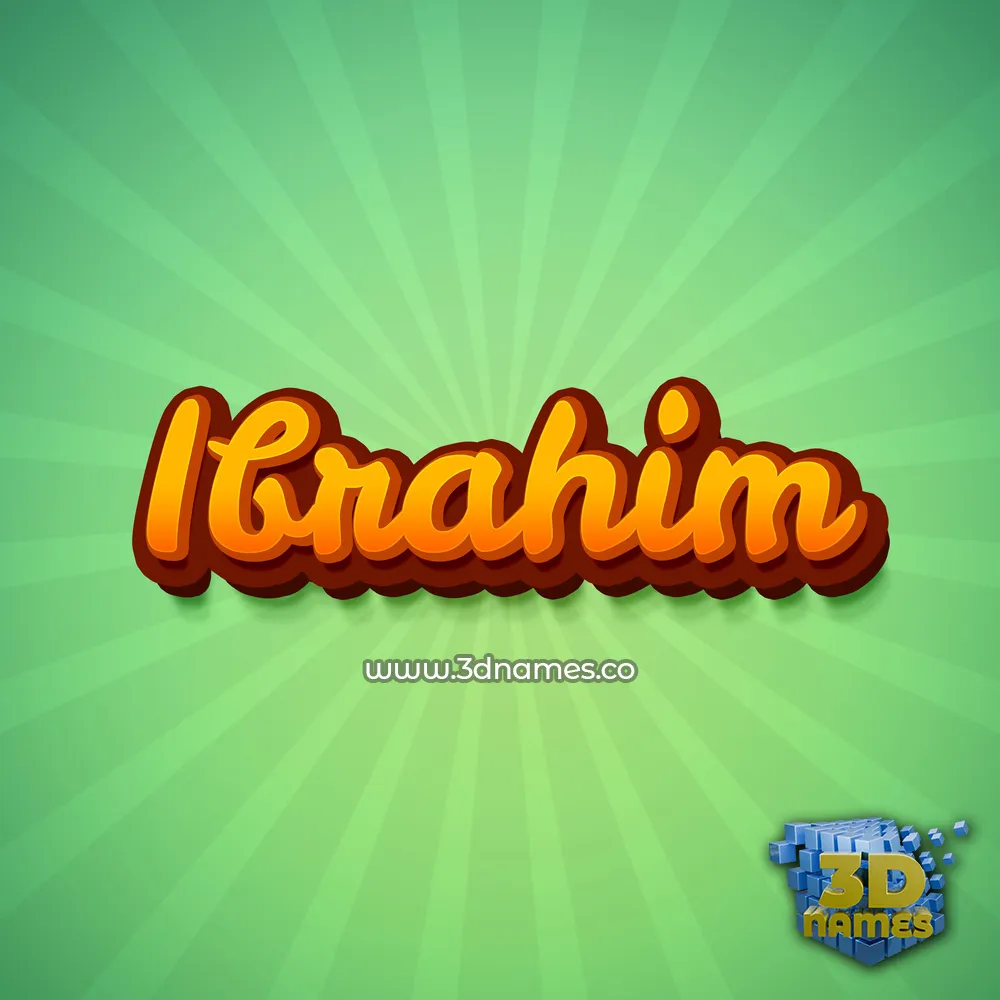 ibrahim in Green Rays style - 3D name wallpaper
