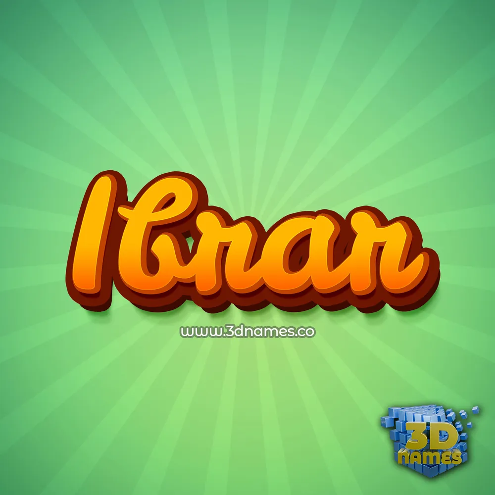 ibrar in Green Rays style - 3D name wallpaper