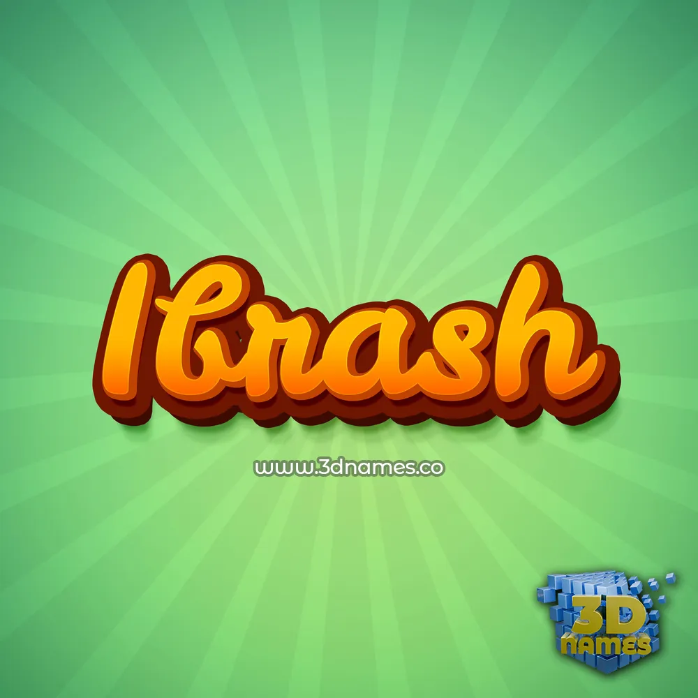 ibrash in Green Rays style - 3D name wallpaper