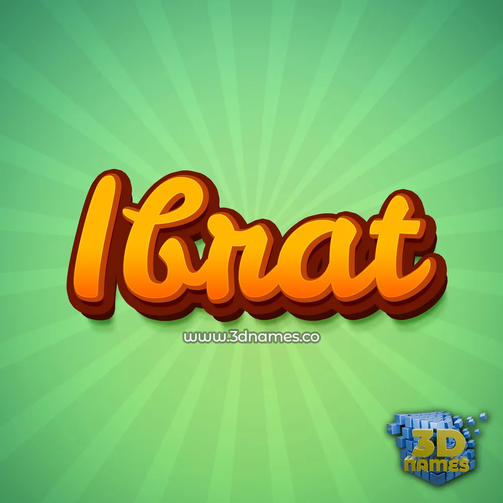 ibrat in Green Rays style - 3D name wallpaper