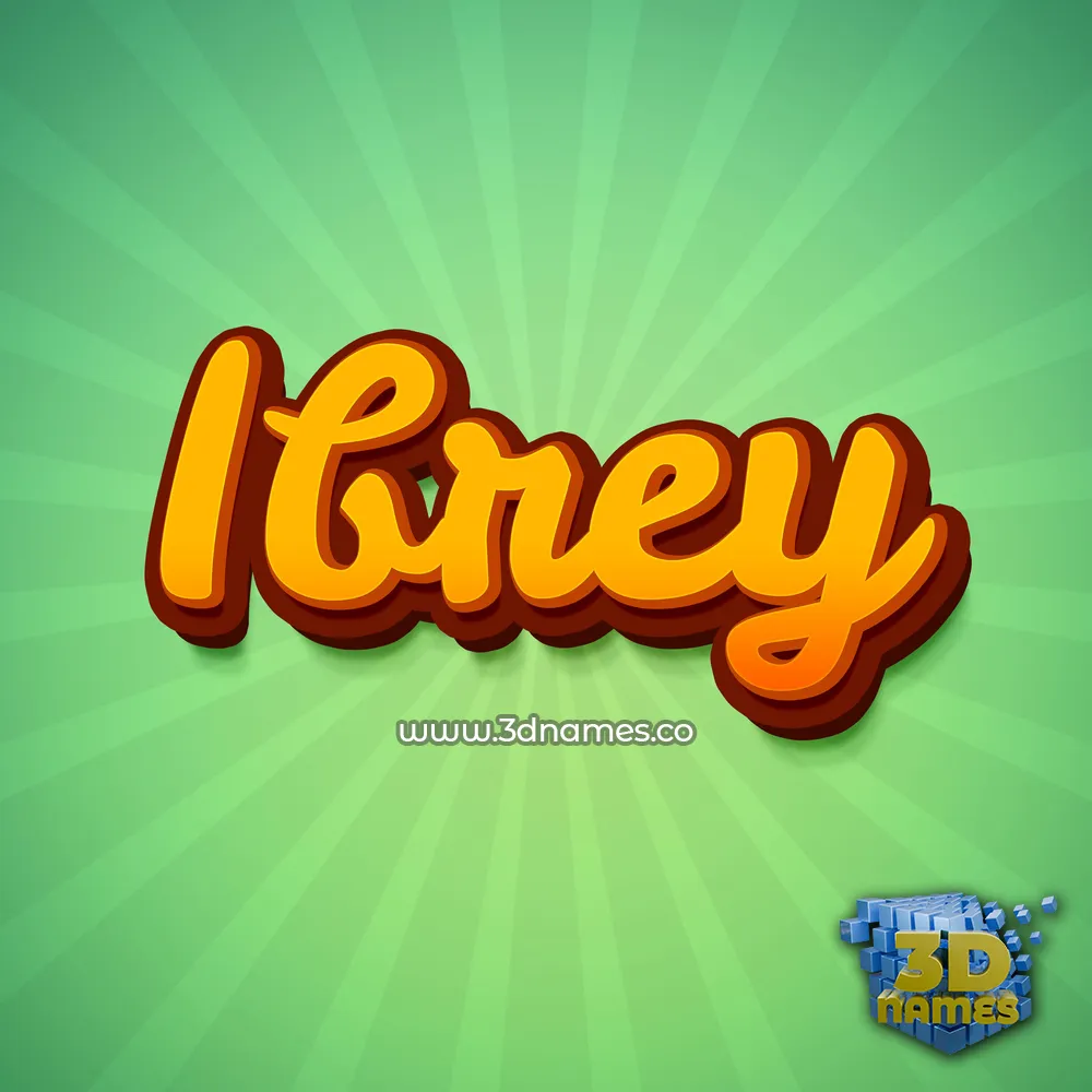 ibrey in Green Rays style - 3D name wallpaper