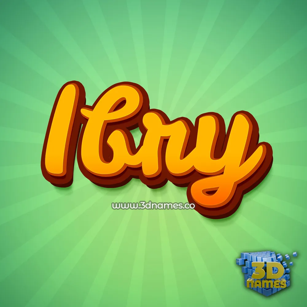 ibry in Green Rays style - 3D name wallpaper