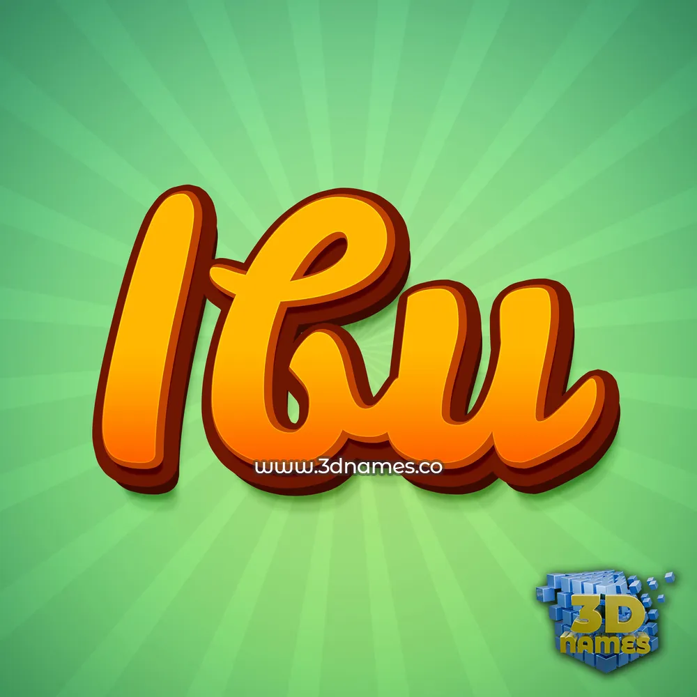ibu in Green Rays style - 3D name wallpaper