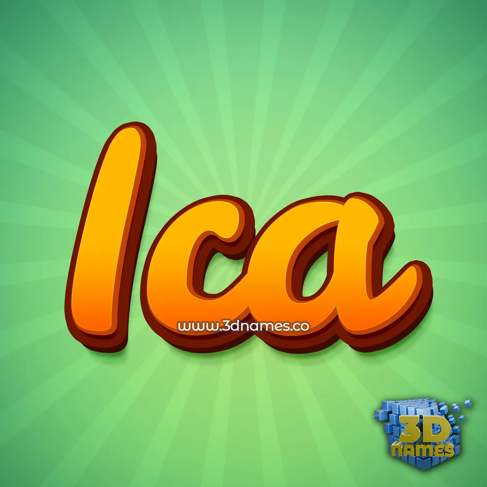 ica in Green Rays style - 3D name wallpaper