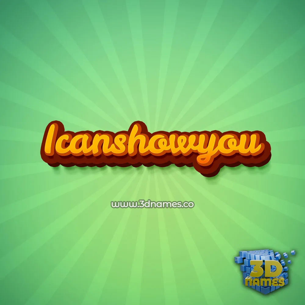 icanshowyou in Green Rays style - 3D name wallpaper
