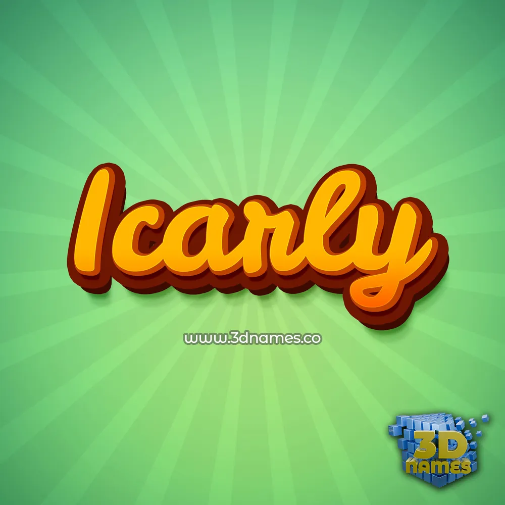 icarly in Green Rays style - 3D name wallpaper