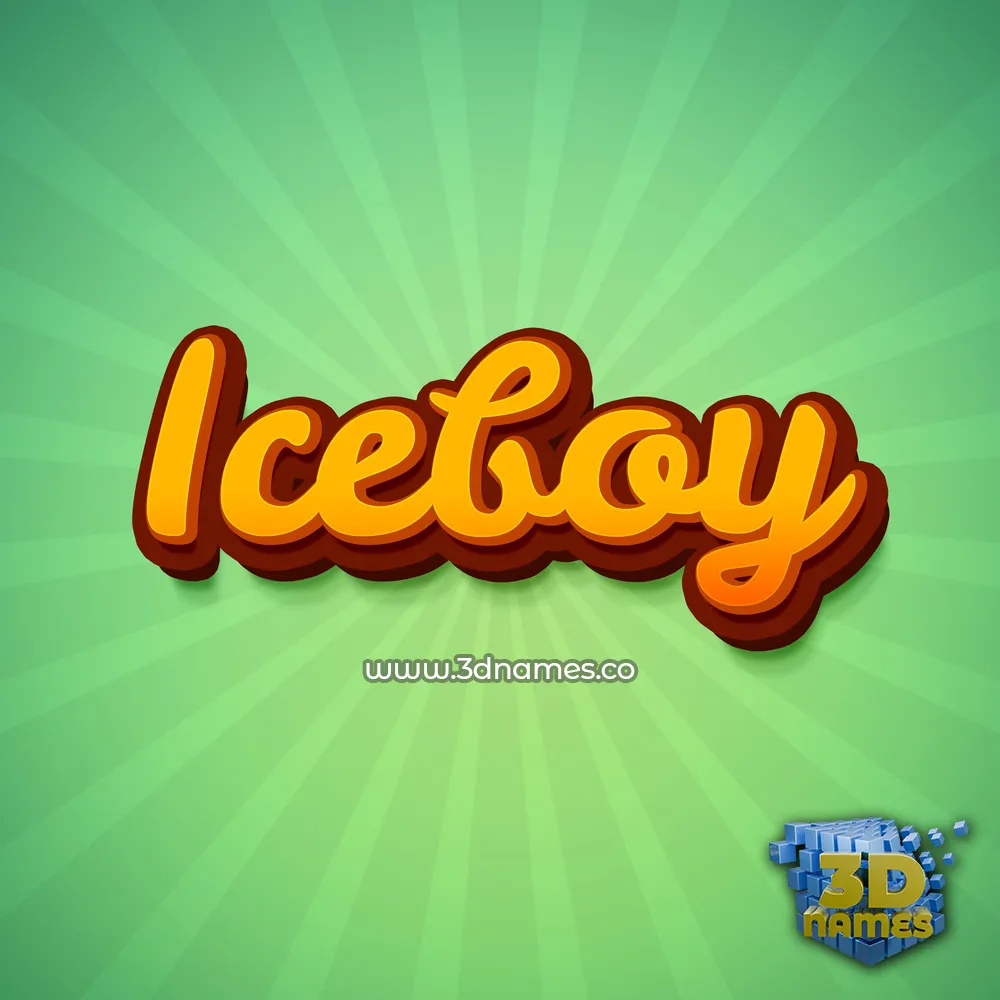 iceboy in Green Rays style - 3D name wallpaper