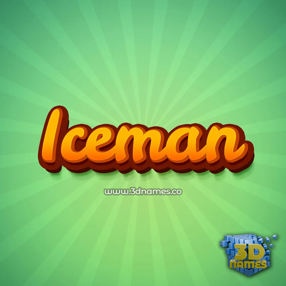 iceman in Green Rays style - 3D name wallpaper