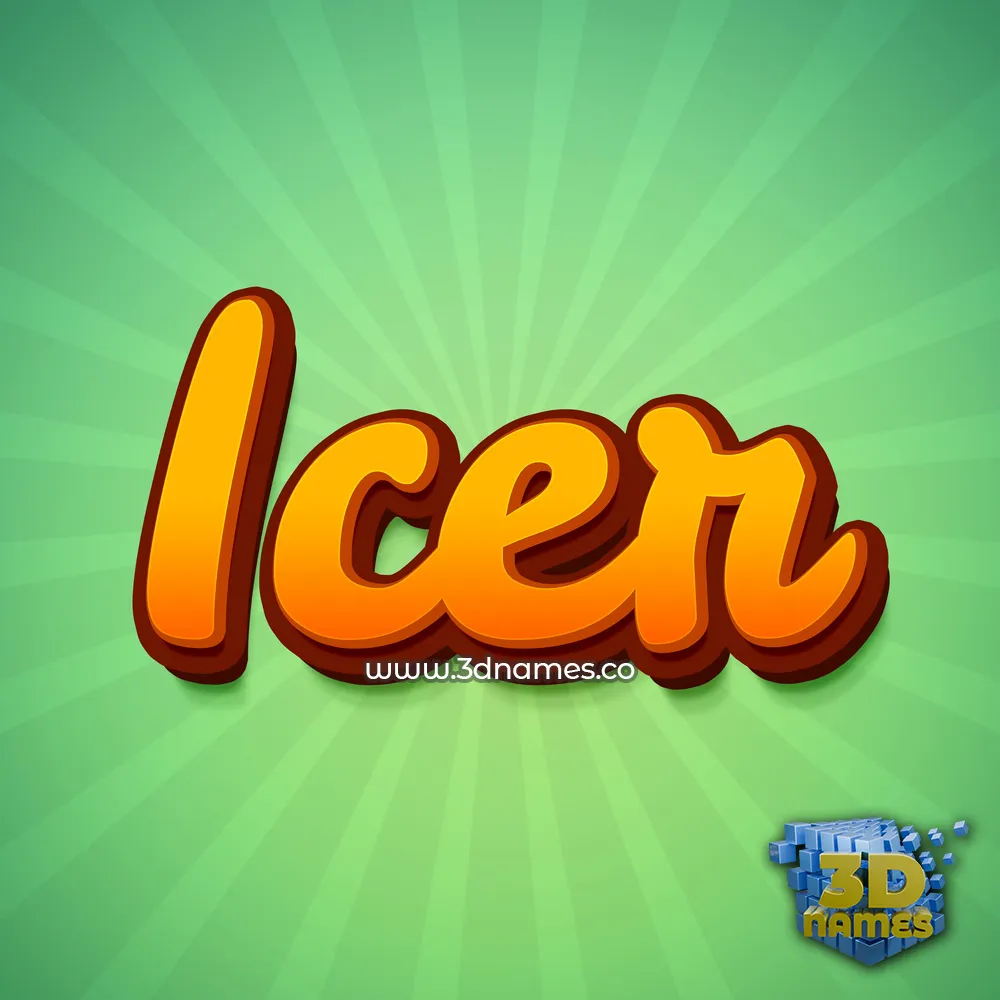 icer in Green Rays style - 3D name wallpaper