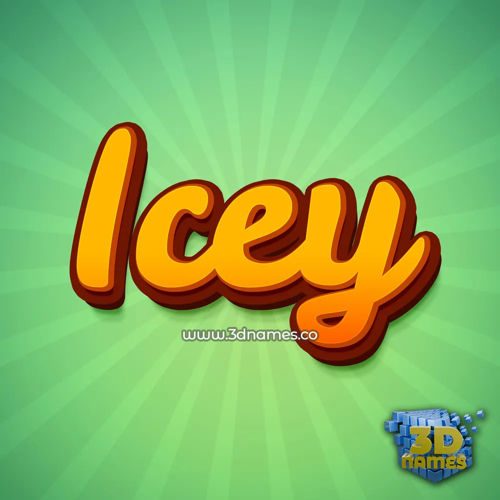icey in Green Rays style - 3D name wallpaper