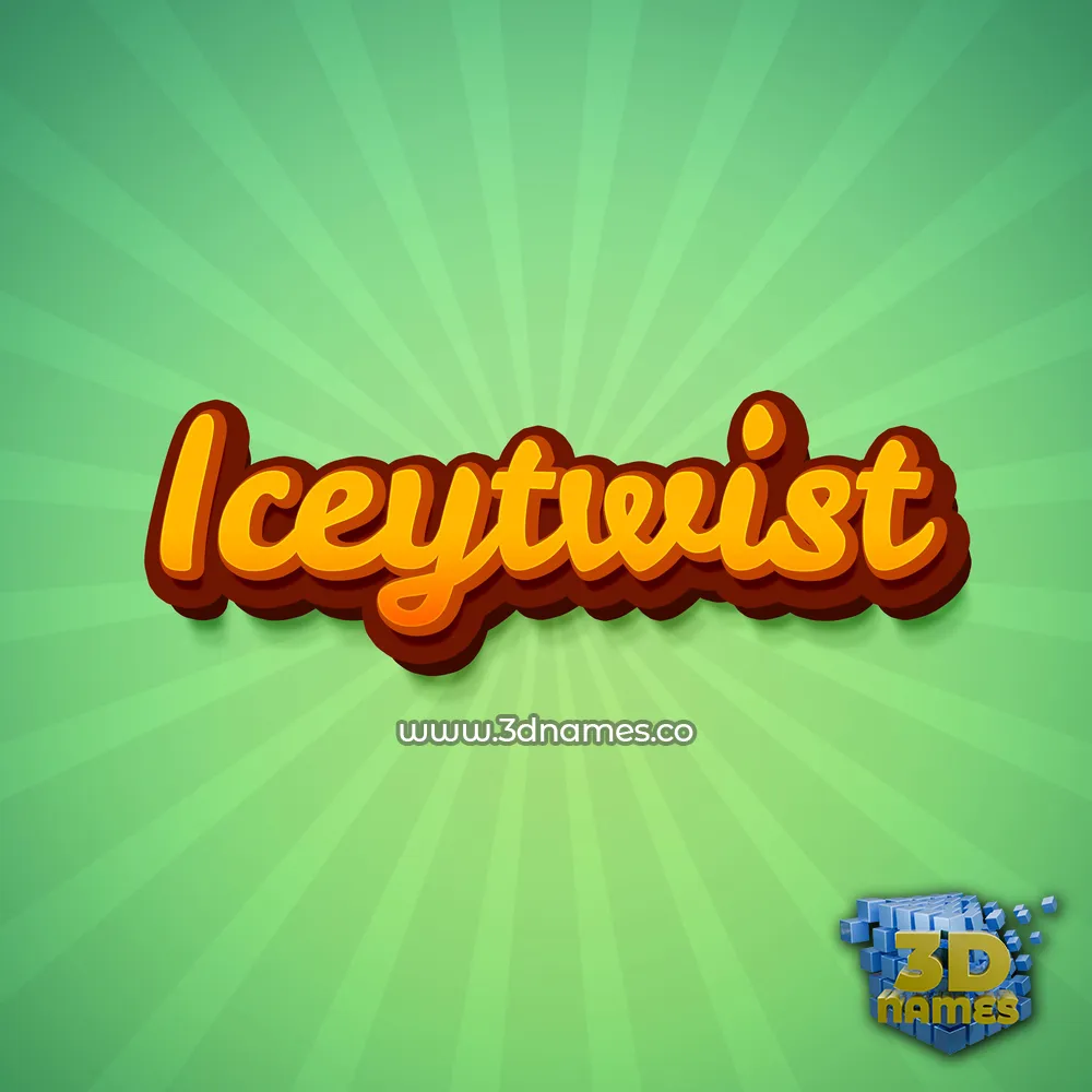 iceytwist in Green Rays style - 3D name wallpaper