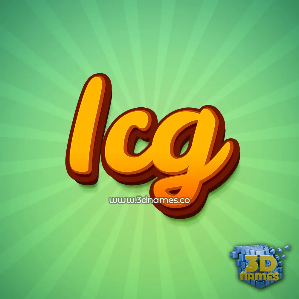 icg in Green Rays style - 3D name wallpaper