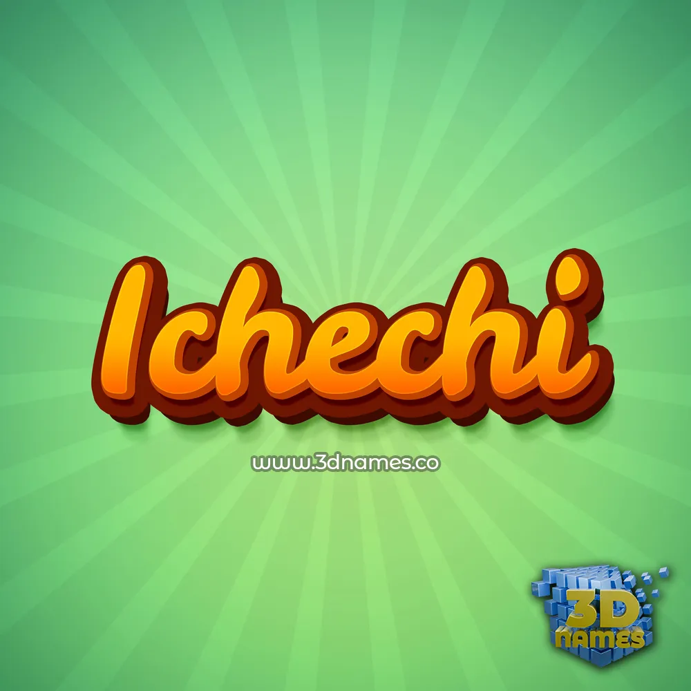 ichechi in Green Rays style - 3D name wallpaper