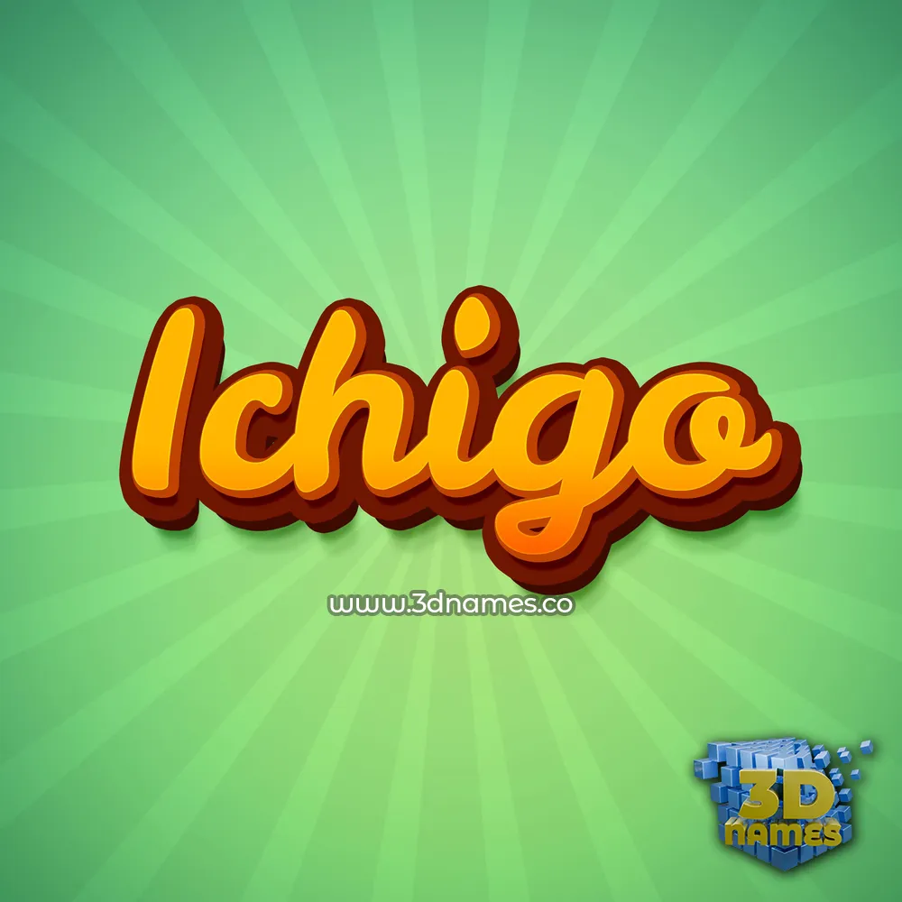 ichigo in Green Rays style - 3D name wallpaper