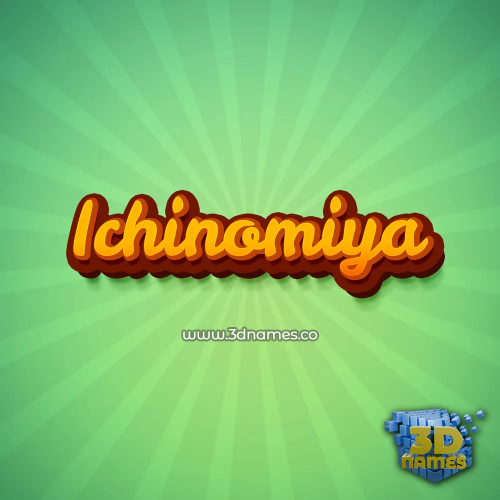 ichinomiya in Green Rays style - 3D name wallpaper