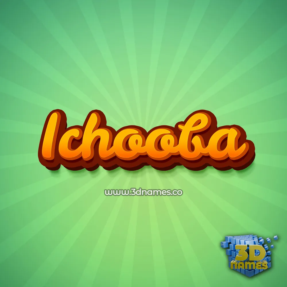 ichooba in Green Rays style - 3D name wallpaper