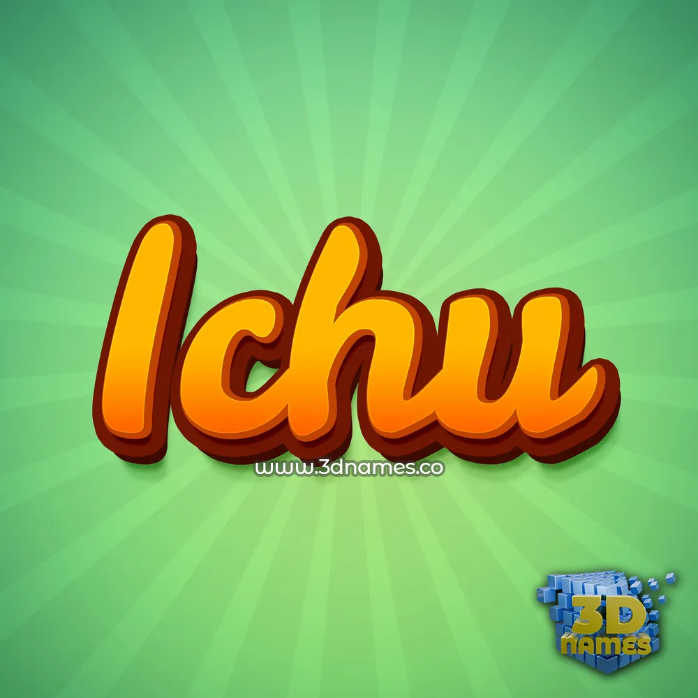 ichu in Green Rays style - 3D name wallpaper