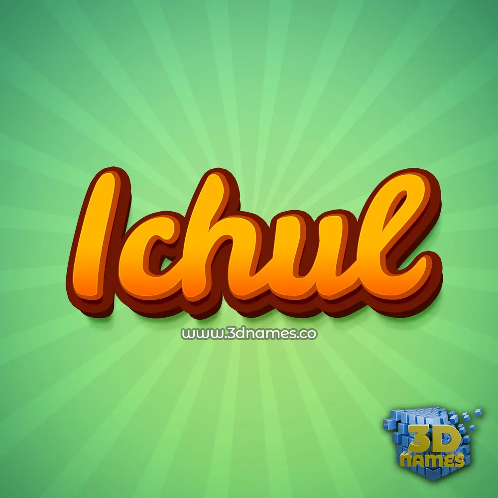 ichul in Green Rays style - 3D name wallpaper
