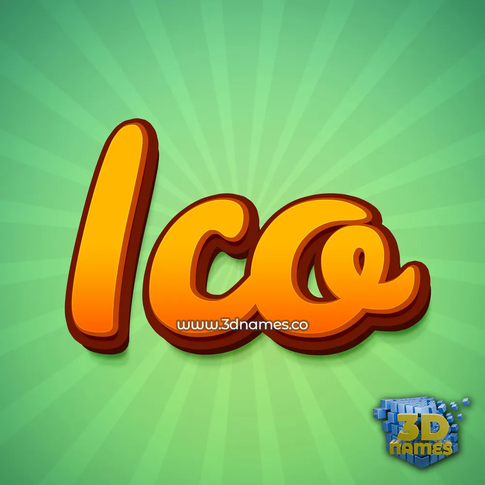 ico in Green Rays style - 3D name wallpaper