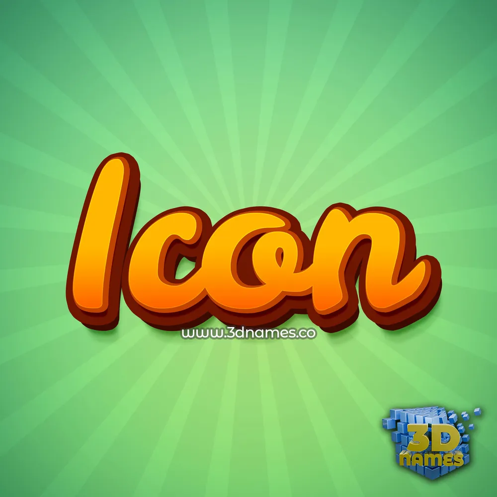 icon in Green Rays style - 3D name wallpaper