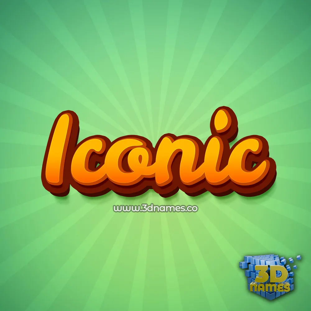 iconic in Green Rays style - 3D name wallpaper