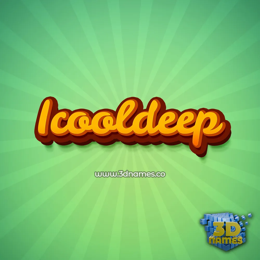 icooldeep in Green Rays style - 3D name wallpaper