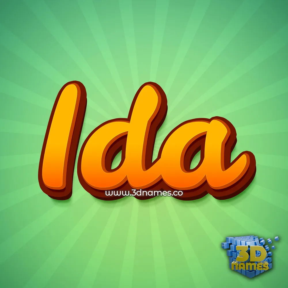 ida in Green Rays style - 3D name wallpaper