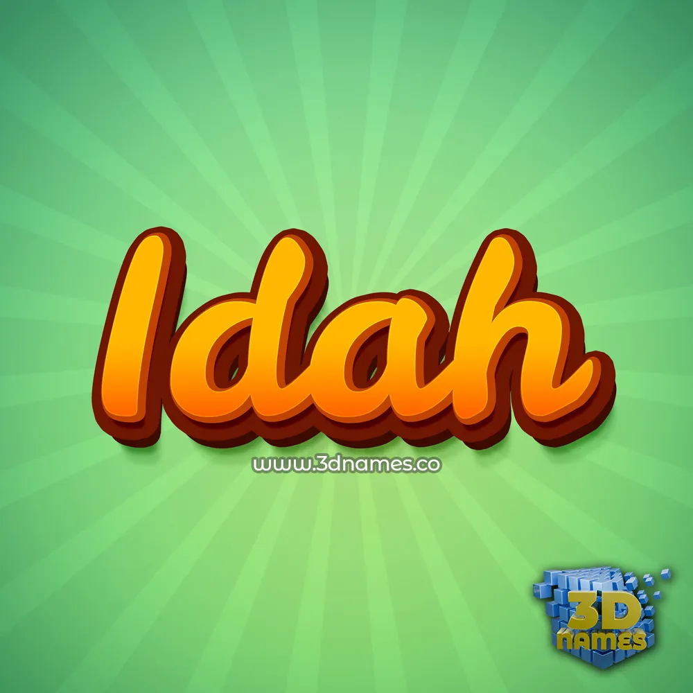 idah in Green Rays style - 3D name wallpaper