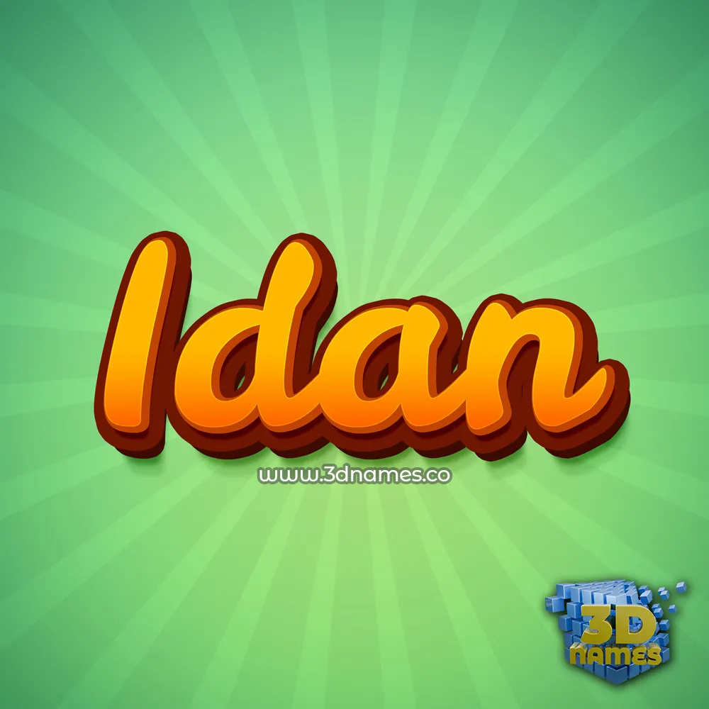 idan in Green Rays style - 3D name wallpaper