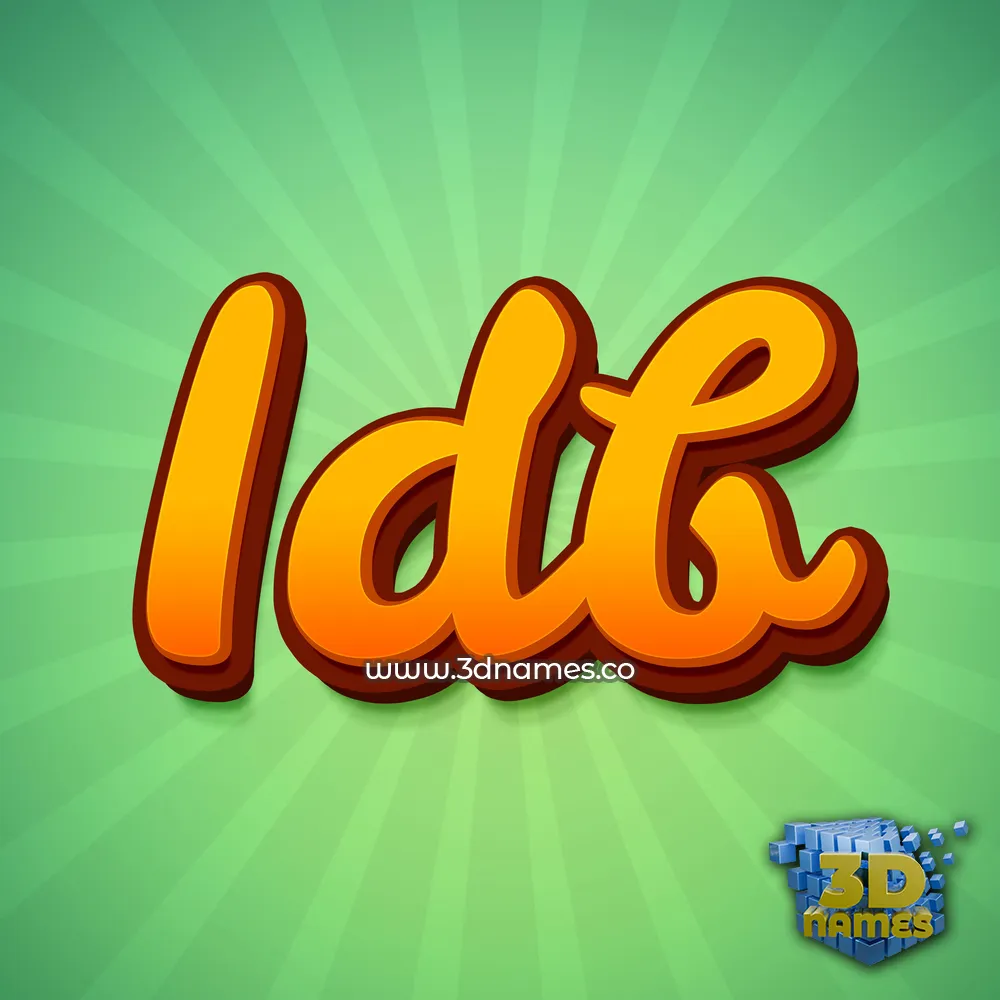 idb in Green Rays style - 3D name wallpaper
