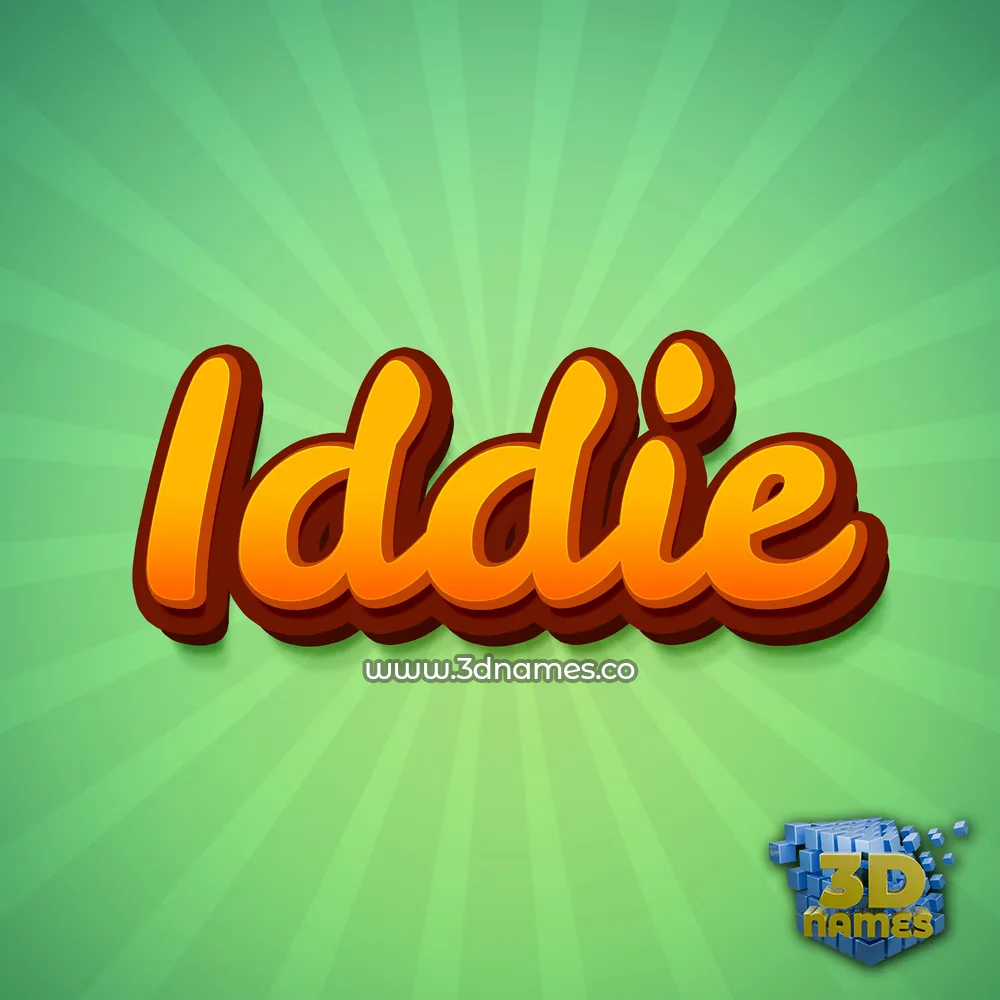 iddie in Green Rays style - 3D name wallpaper