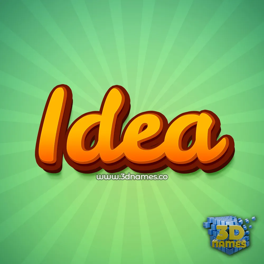 idea in Green Rays style - 3D name wallpaper