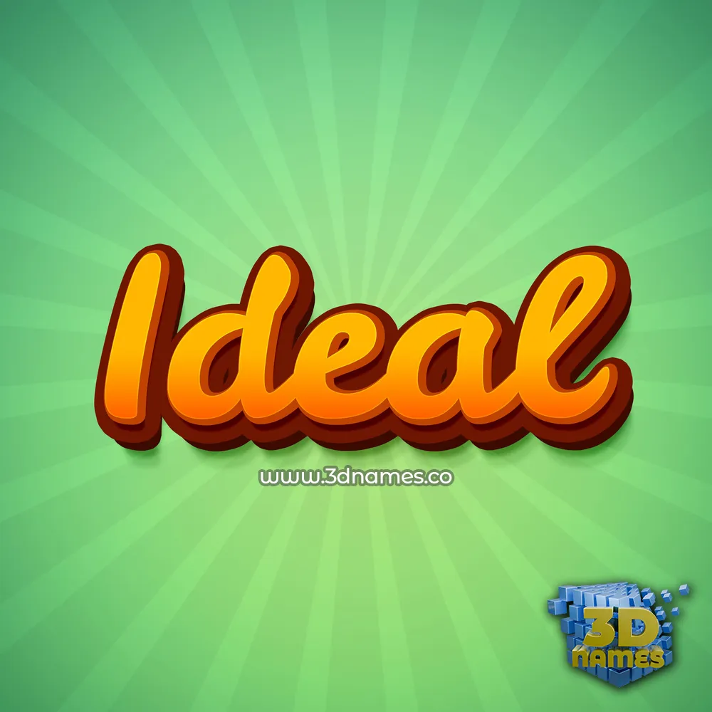 ideal in Green Rays style - 3D name wallpaper