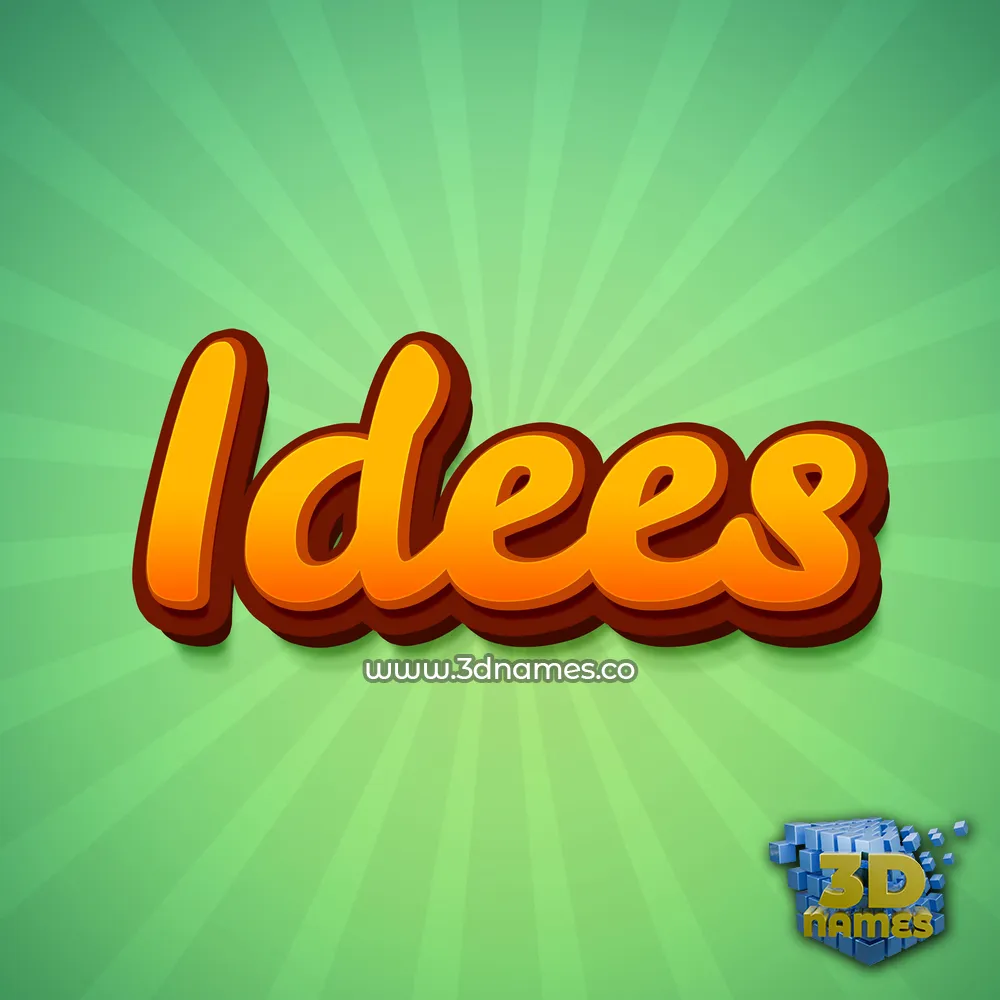 idees in Green Rays style - 3D name wallpaper