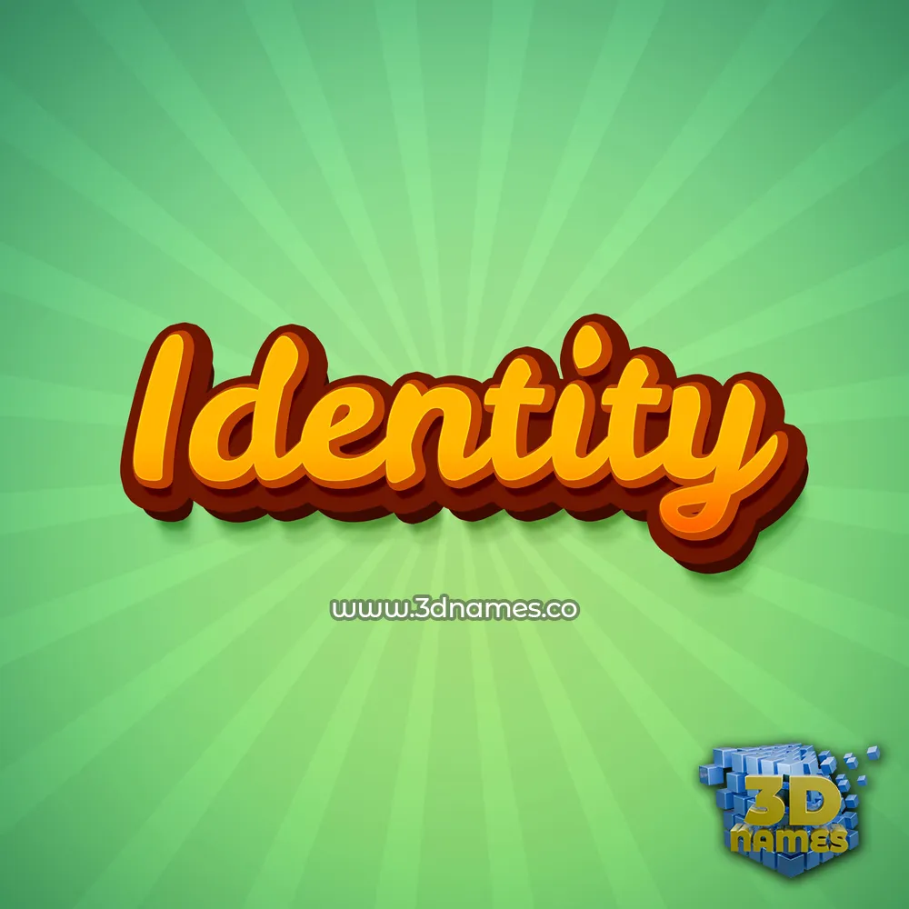 identity in Green Rays style - 3D name wallpaper