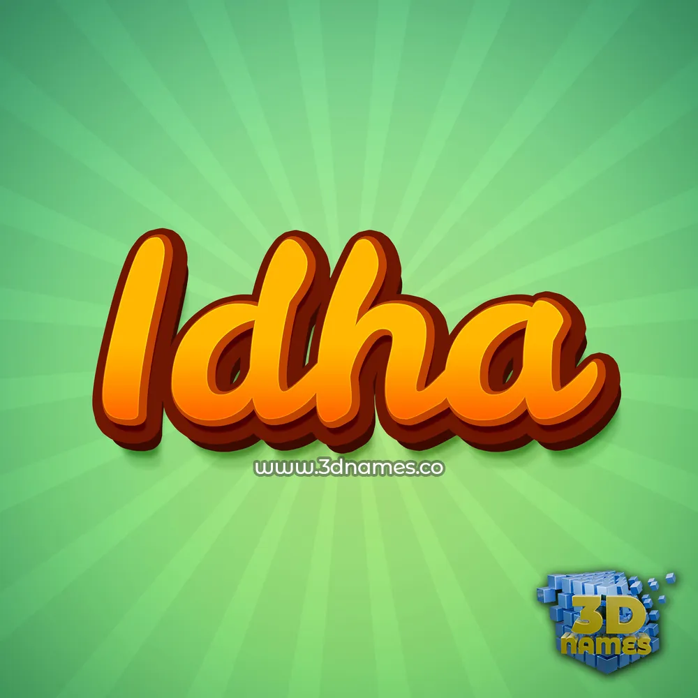 idha in Green Rays style - 3D name wallpaper