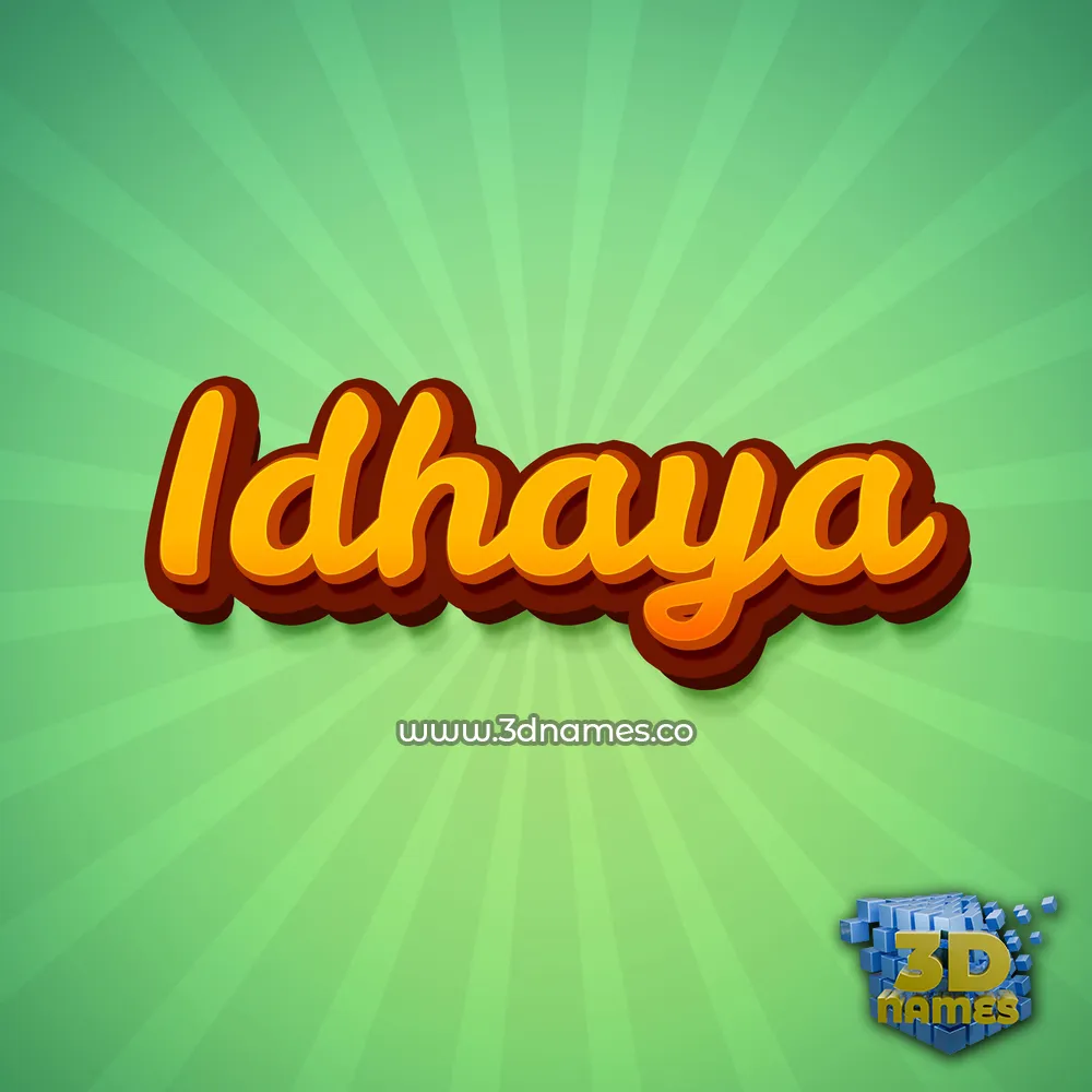 idhaya in Green Rays style - 3D name wallpaper