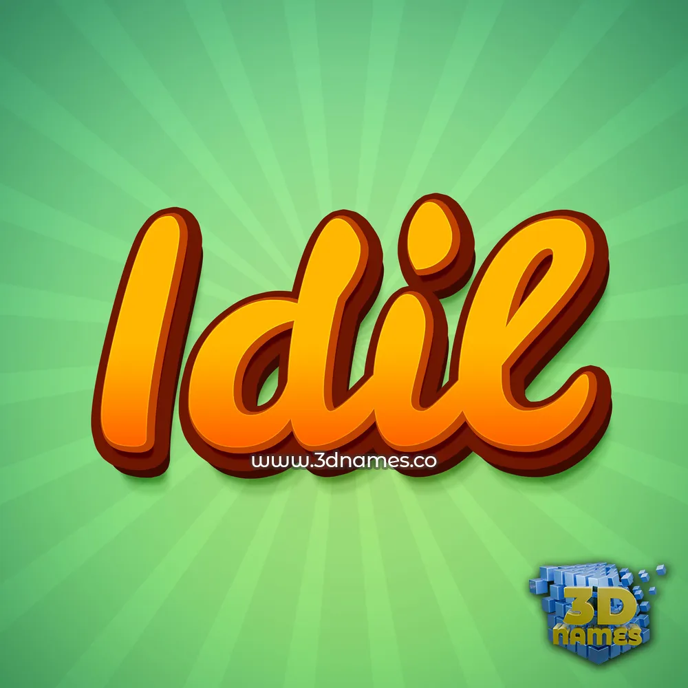 idil in Green Rays style - 3D name wallpaper