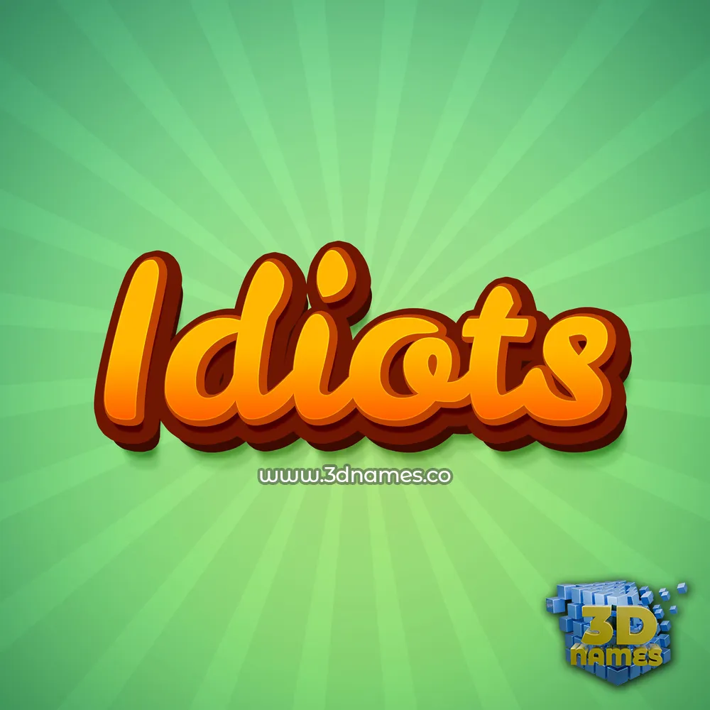 idiots in Green Rays style - 3D name wallpaper